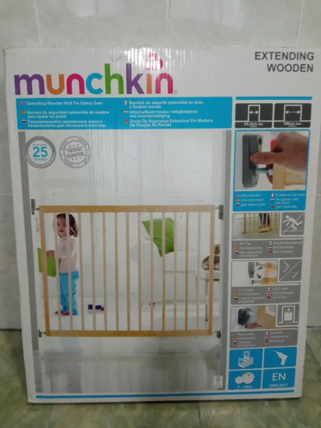 Barrera de seguridad escalera Munchkin madera