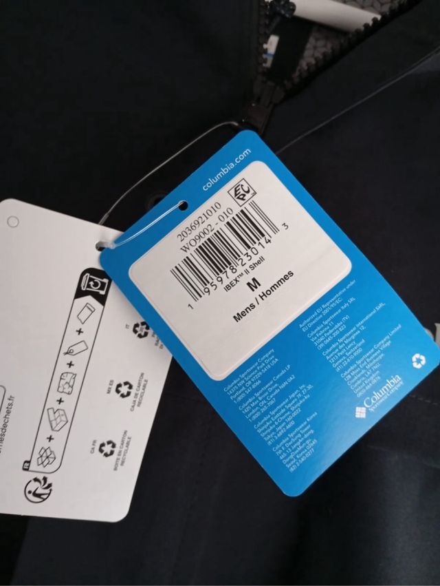 Chaqueta Columbia Negra Impermeable