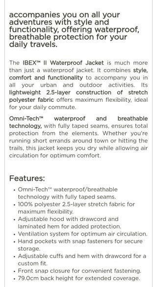 Chaqueta Columbia Negra Impermeable