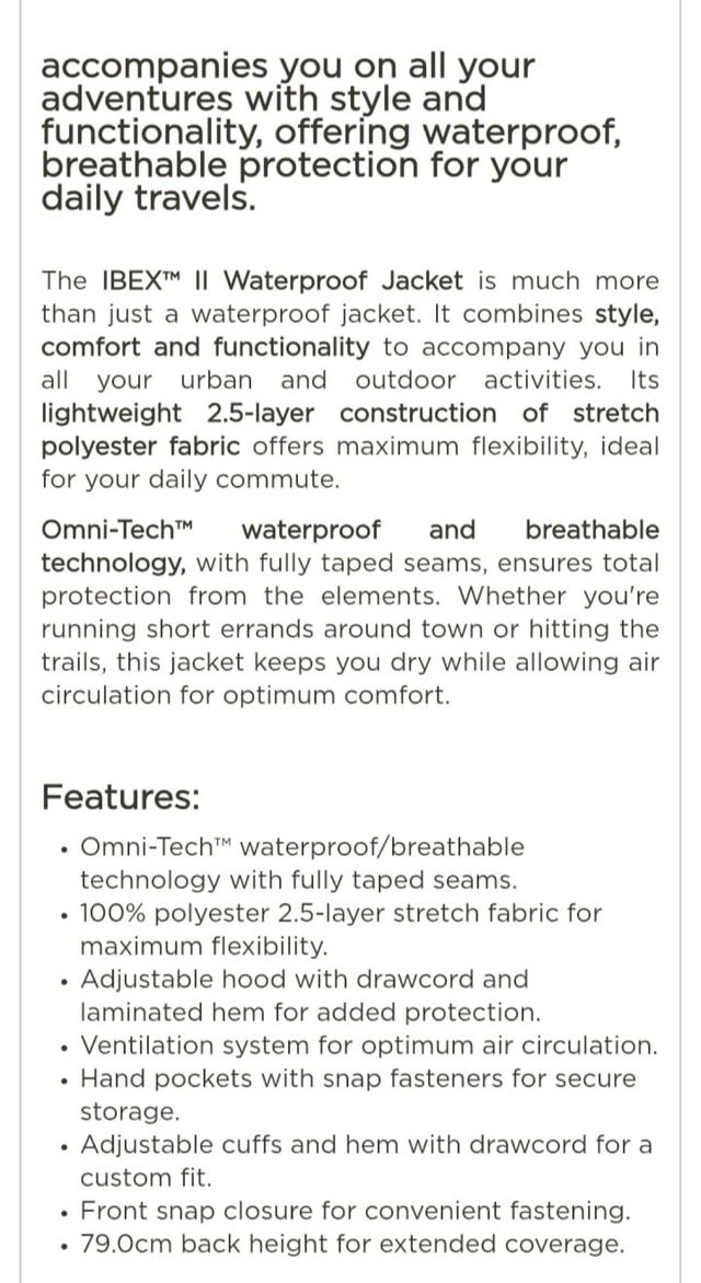 Chaqueta Columbia Negra Impermeable