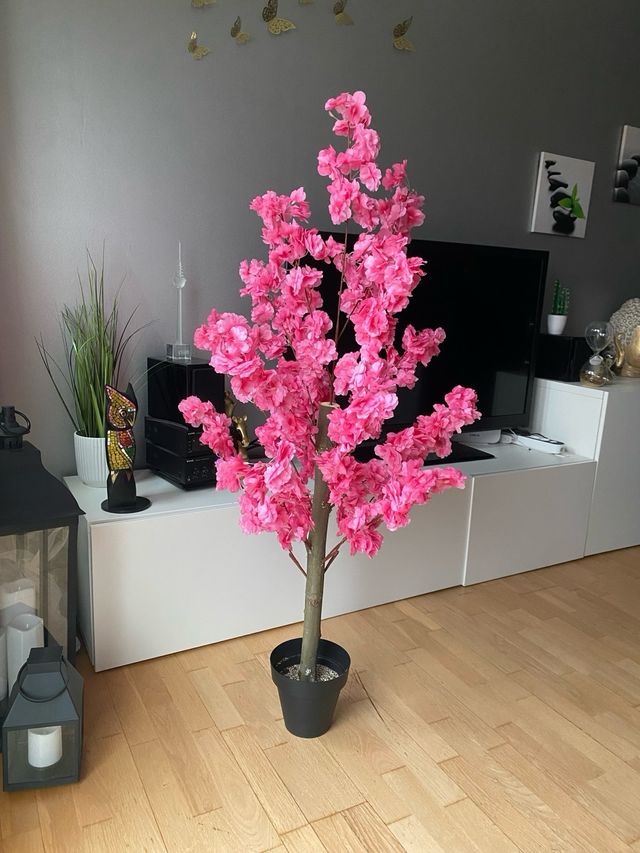 Árbol artificial rosa