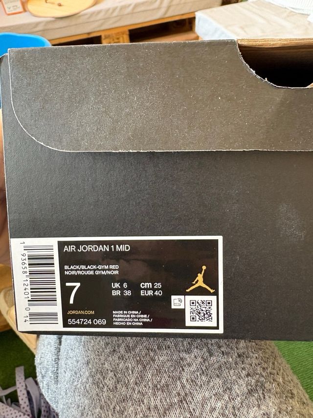 Air Jordan 1 Mid Rojo/Blanco/Negro