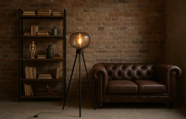 Lampada da terra design industriale