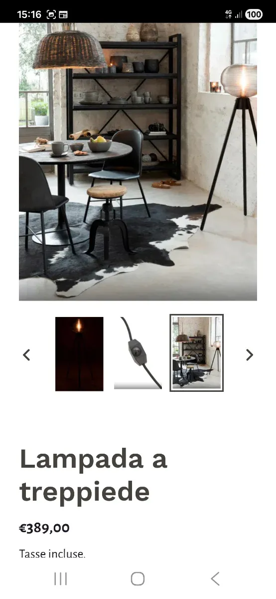 Lampada da terra design industriale