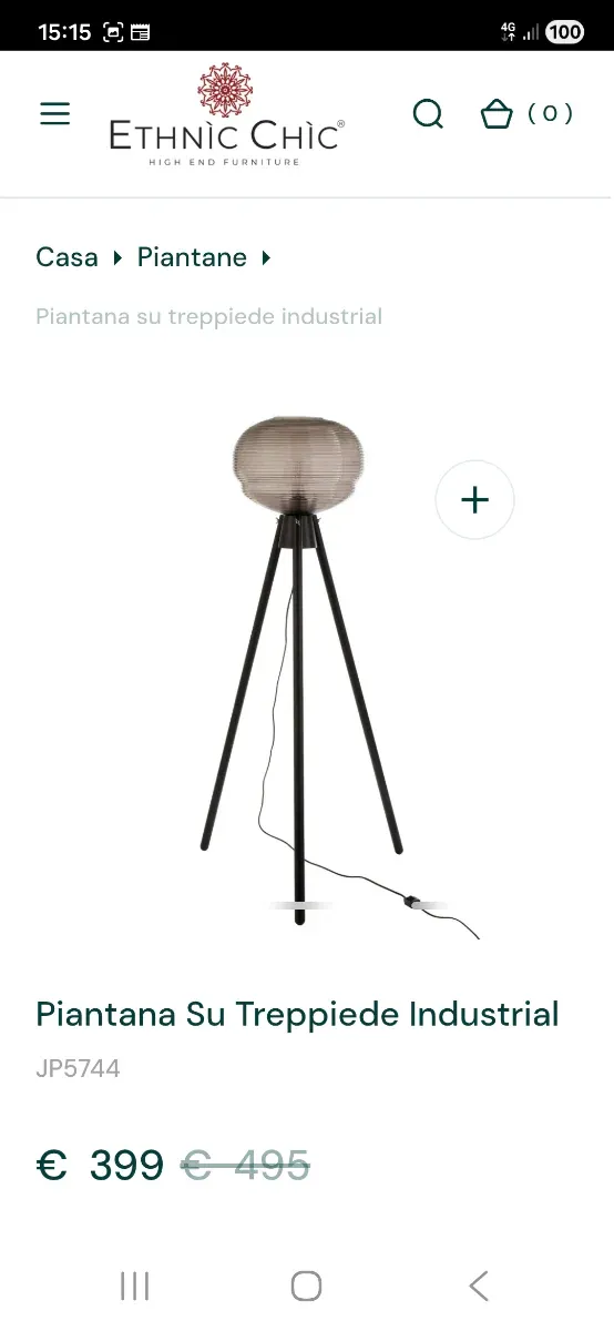 Lampada da terra design industriale