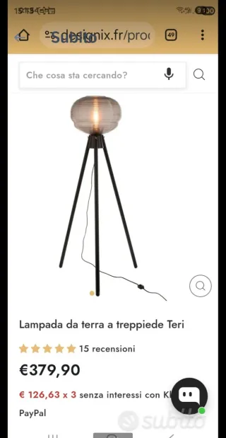 Lampada da terra design industriale