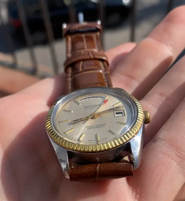 Reloj Sicura Day-Date Full-Lever Automatico Vintag