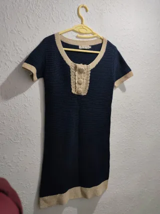 Vestido NICE THINGS azul y beige Talla L