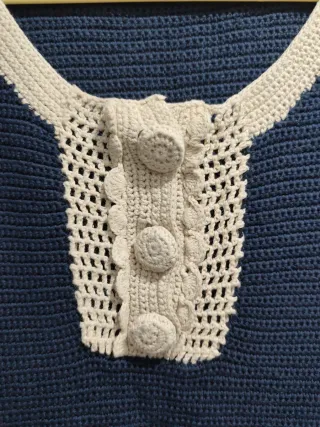 Vestido NICE THINGS azul y beige Talla L