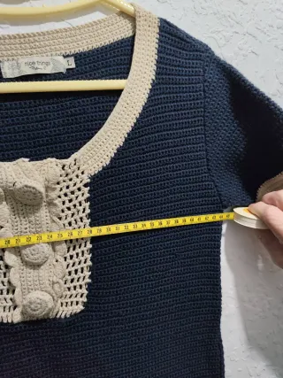 Vestido NICE THINGS azul y beige Talla L