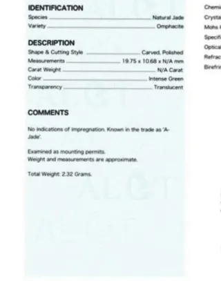 Nufilart. Colgante Jade Natural Tipo A Certificado