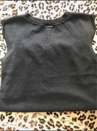 Abito smanicato lurex felpa nero