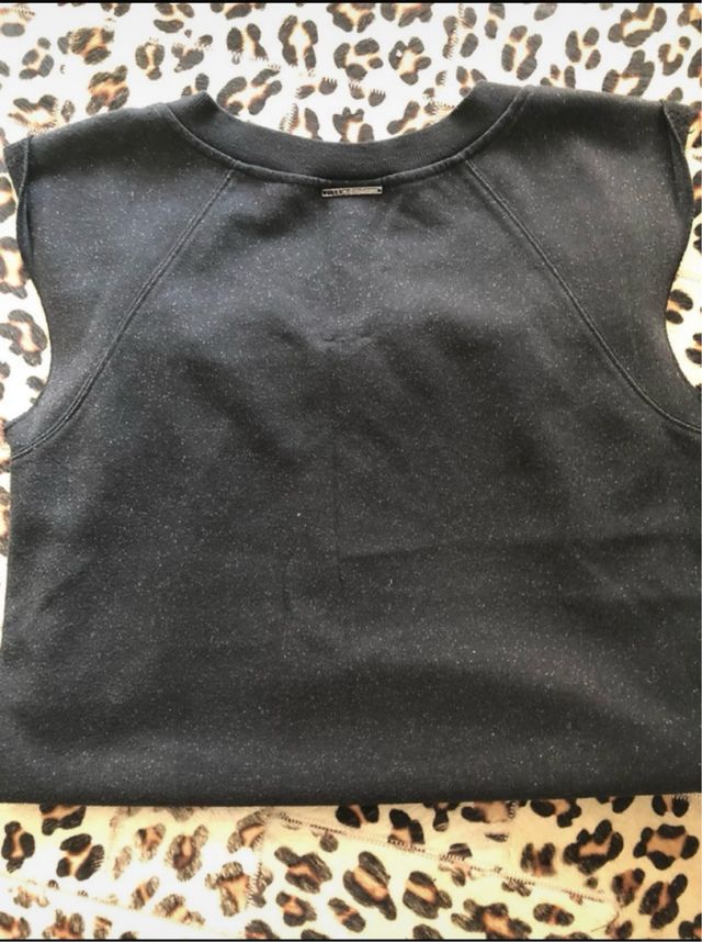 Abito smanicato lurex felpa nero