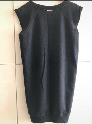 Abito smanicato lurex felpa nero