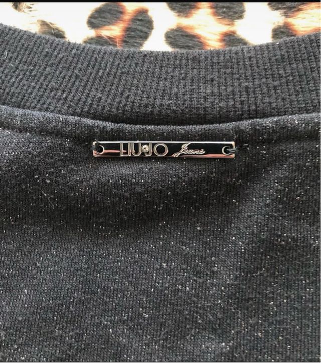 Abito smanicato lurex felpa nero