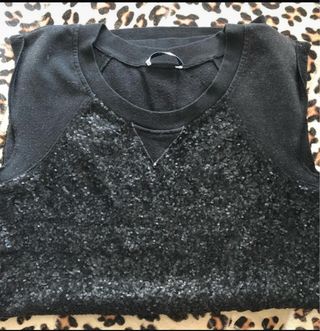 Abito smanicato lurex felpa nero