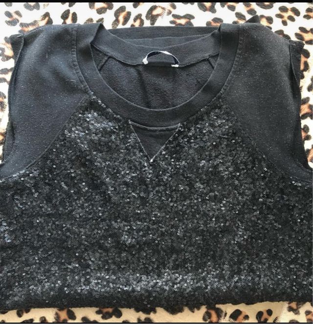 Abito smanicato lurex felpa nero