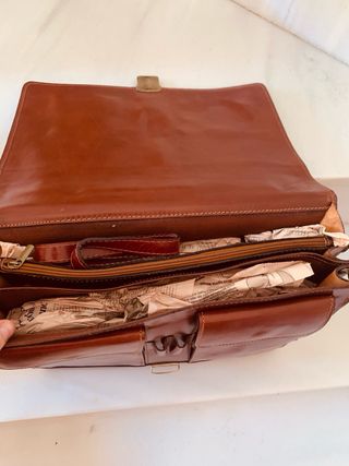 Maletín GLITZY piel marrón