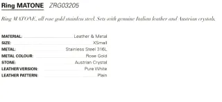 Anillo Zeades Oro Rosa Cristales T.54-55