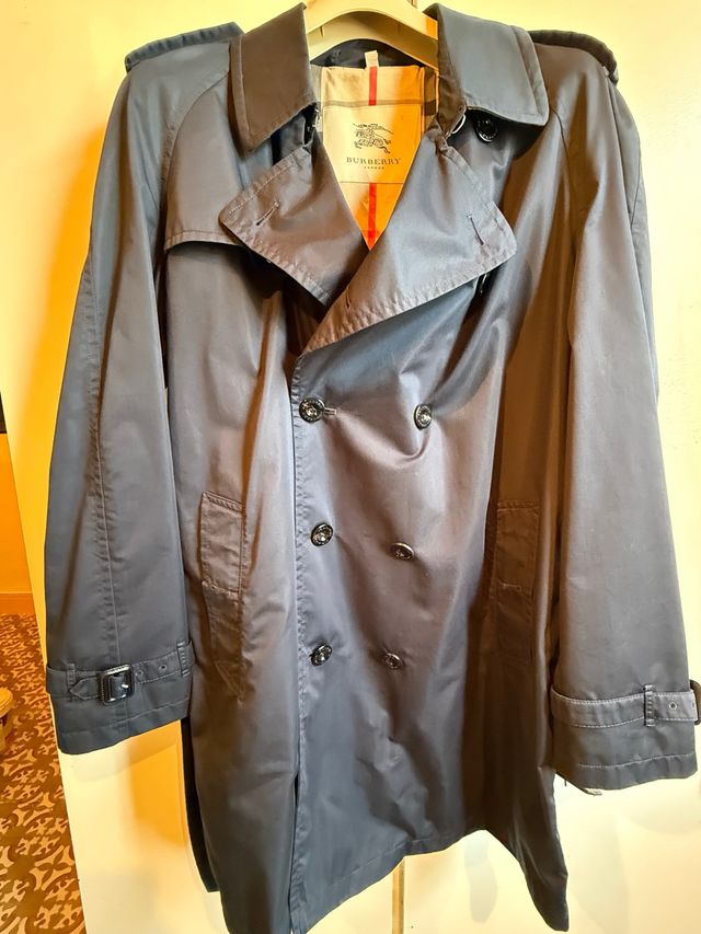 Gabardina Burberry Azul Hombre