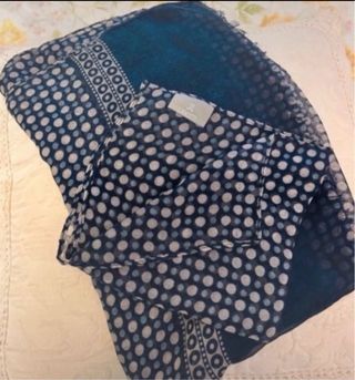 Completo foulard e fazzoletto uomo blu