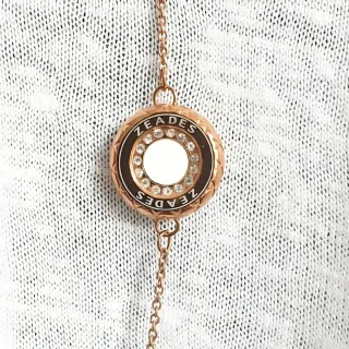 Collar largo Zeades oro rosa con cristales