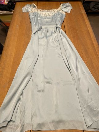 Vestido seda vintage 1920s encaje