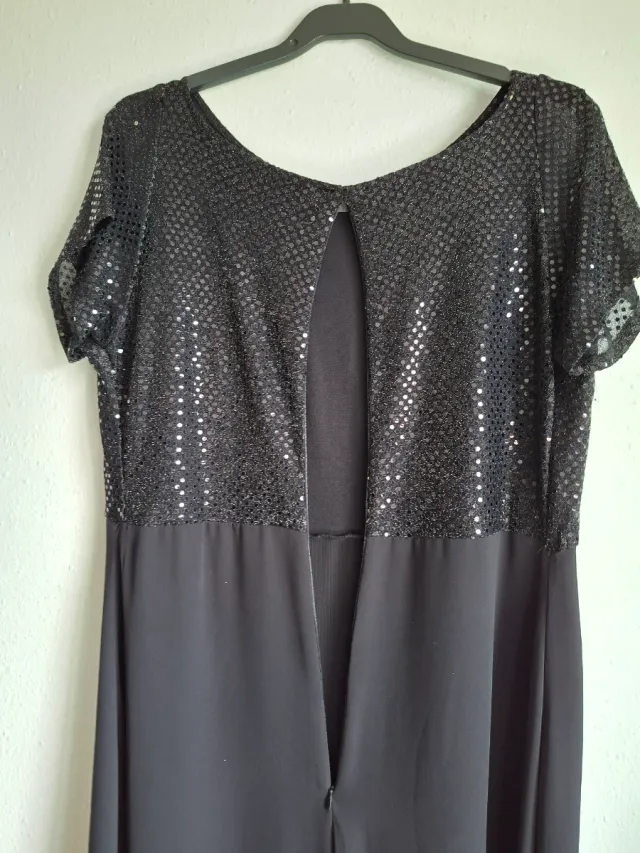 Vestido largo fiesta lentejuelas negro