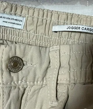 Pantaloni cargo jogger beige