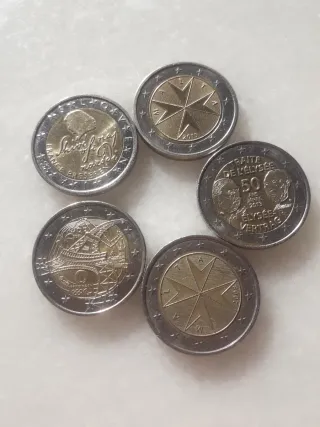 5 monedas conmemorativas de 2€