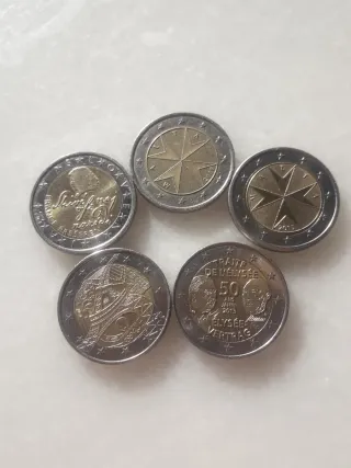 5 monedas conmemorativas de 2€