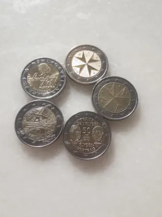 5 monedas conmemorativas de 2€