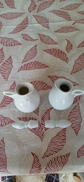 Set Oliera e Acetiera in Ceramica Bianca
