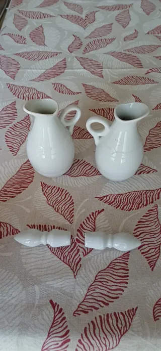 Set Oliera e Acetiera in Ceramica Bianca