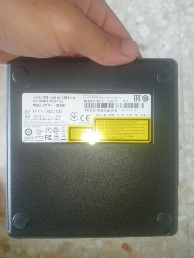 Reproductor DVD Portátil Lenovo USB