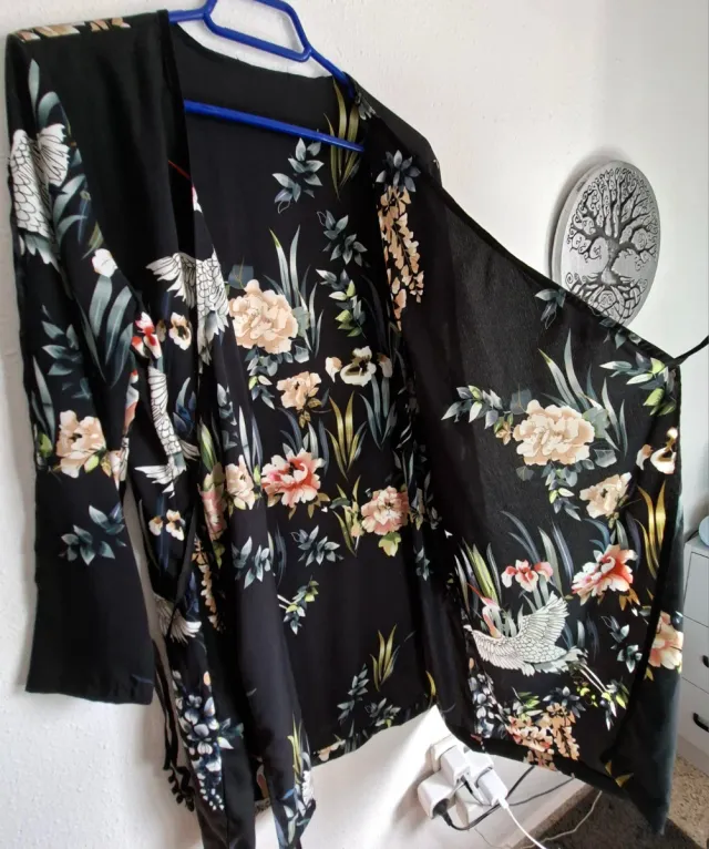 Kimono estampado flores y aves