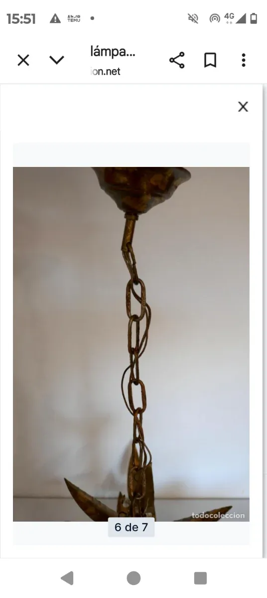 Lampada a sospensione vintage dorata