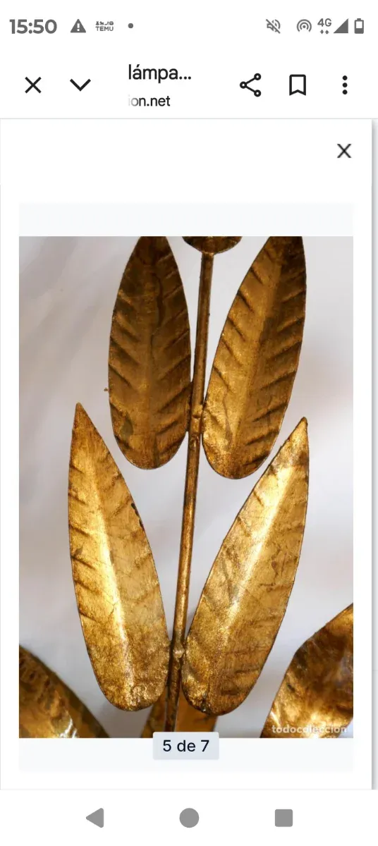 Lampada a sospensione vintage dorata