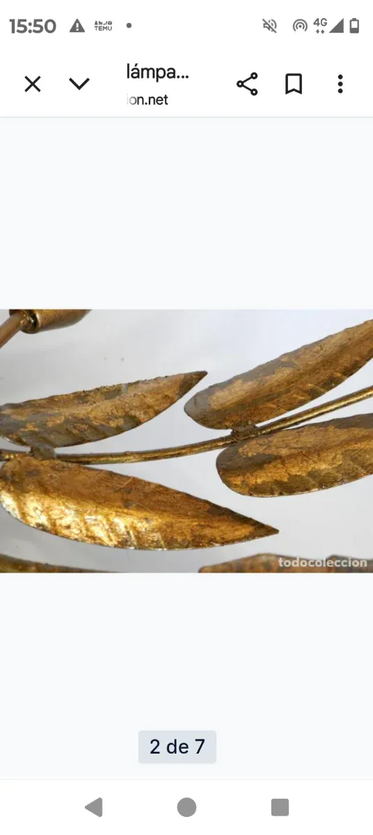 Lampada a sospensione vintage dorata