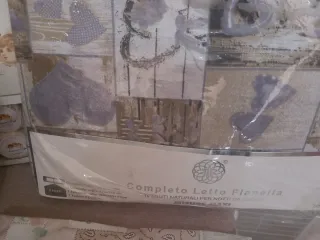 Completo Lenzuola Flanella Beige/Viola