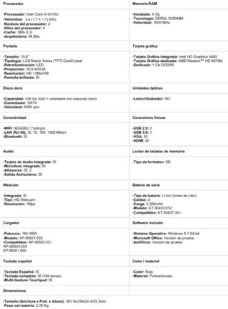 Portátil Acer Aspire 3 i3/8GB/256GB Pantall 15.6''