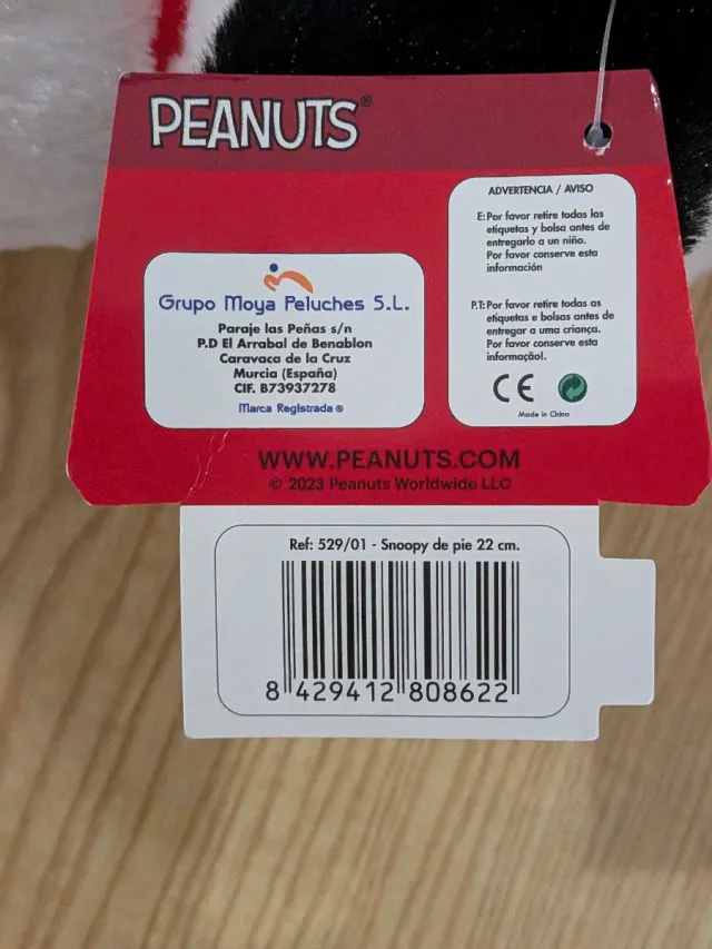 Peluche Snoopy Peanuts