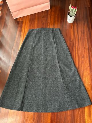 Falda Zara punto gris botones