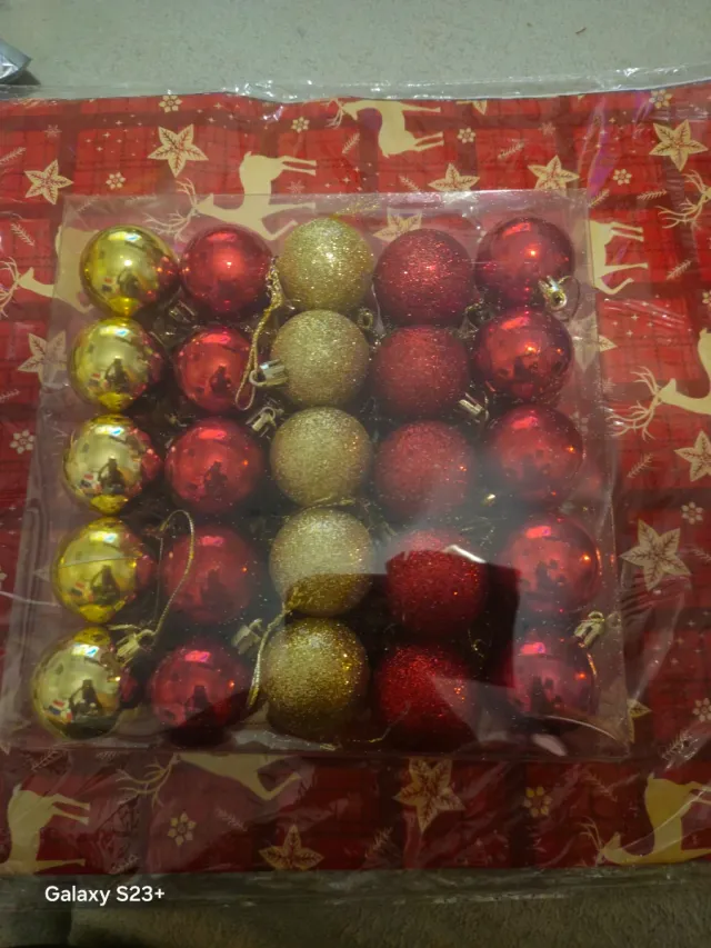 Decorazioni Natalizie Palline Dorate e Rosse