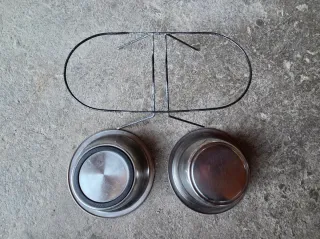 Set Ciotole Acciaio Inox con Supporto