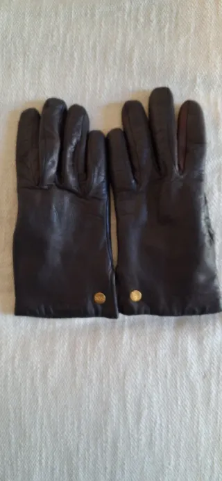 Guantes de piel mujer marrones