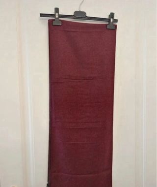 Sciarpa misto cashmere marrone e rossa