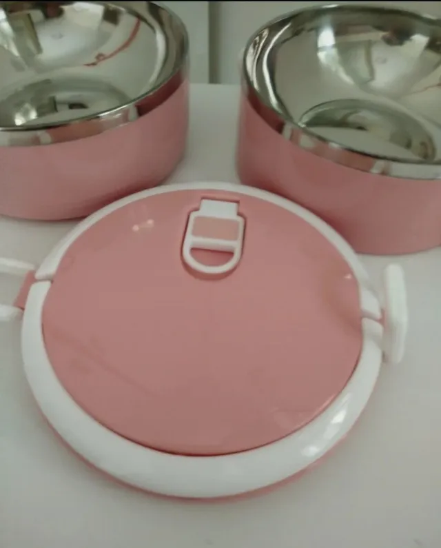 Porta pranzo termico 2 livelli rosa