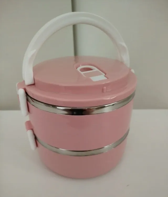 Porta pranzo termico 2 livelli rosa