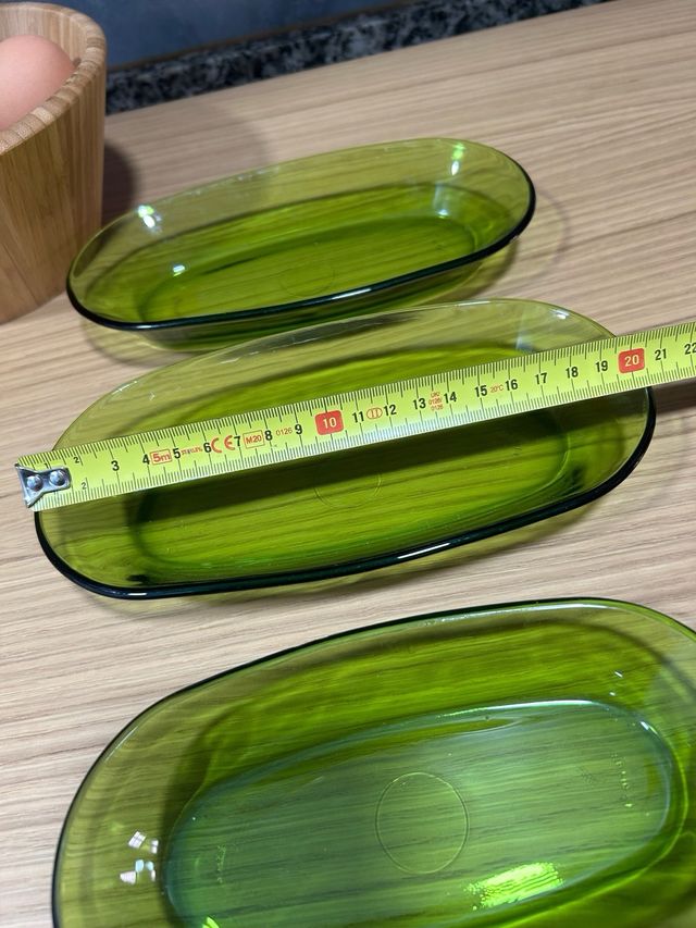 3 Bandejas pequeñas Esparragueras Duralex Verdes